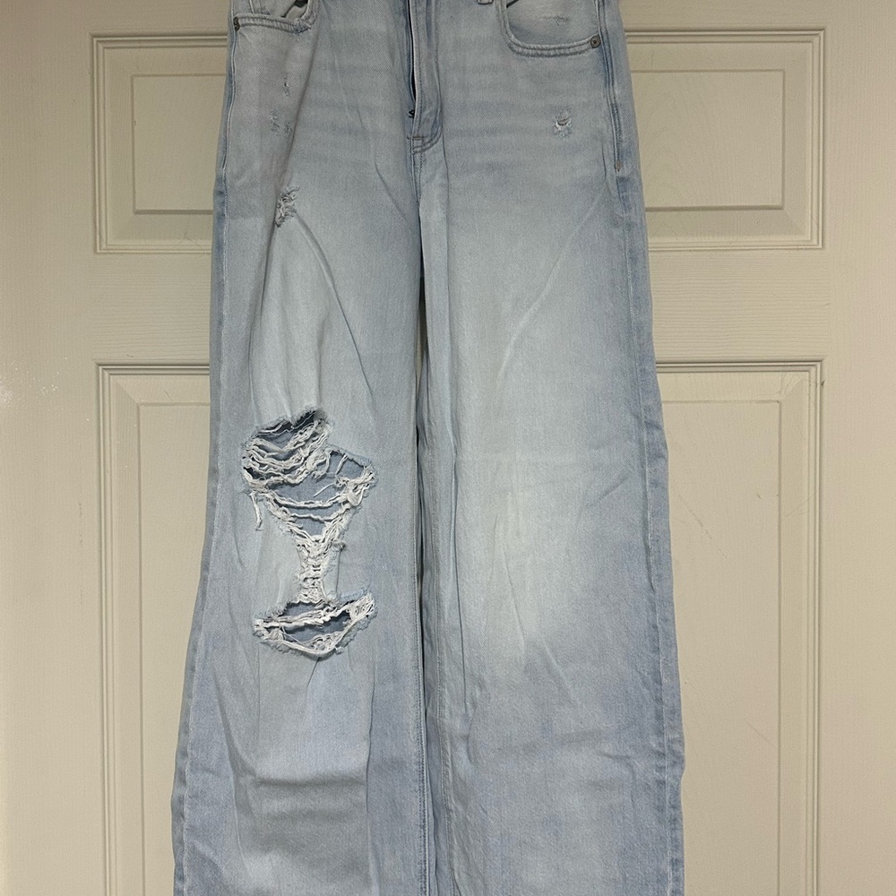 American Eagle Outfitters Blue Flare Wide Leg Jeans